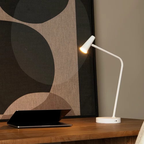 Lucide STIRLING - Lámpara de escritorio Recargable - Batería/acumulador - LED 3 StepDim - 1x3W 2700K - Blanco - ambiente 1